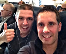 Jon and Pete on plane