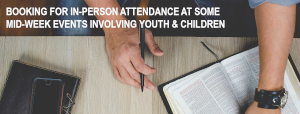 Booking for in-person attendance at Sunday Services and some midweek events
