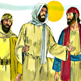 Two disciples on road to Emmaus [religious-artist.blogspot.com]